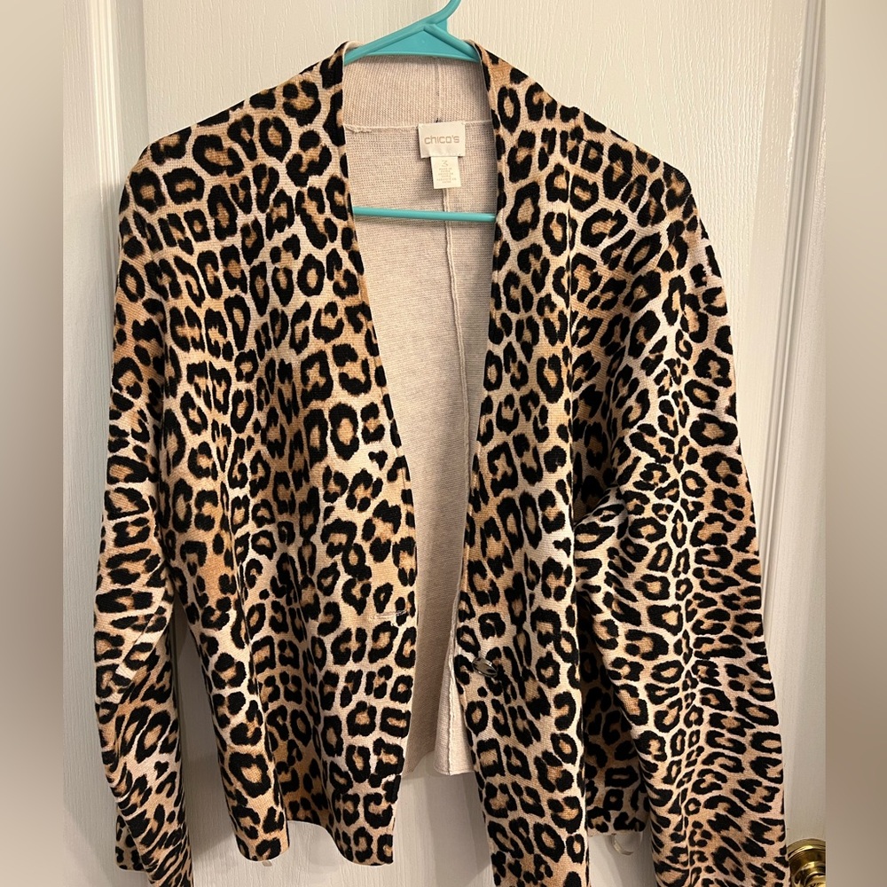 Chicos Animal Print Jacket